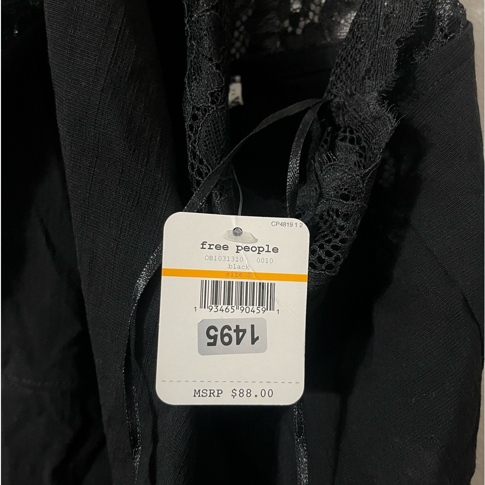 Free People (NWT) Premonitions Mini Bodycon One-Shoulder Dress in Black - Picture 9 of 9